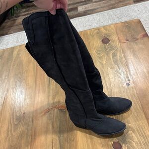 Grayish Black Women's Knee-High Boots